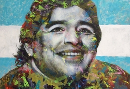 Football Legend Maradona Sees Himself In Azerbaijani Painting