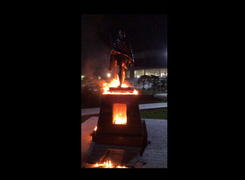 Mahatma Gandhi’s Monument in Armenia Set on Fire and Vandalized in Despicable Attack