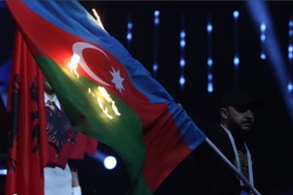 Azerbaijan Flag Set On Fire During Weightlifting Championships in Armenia
